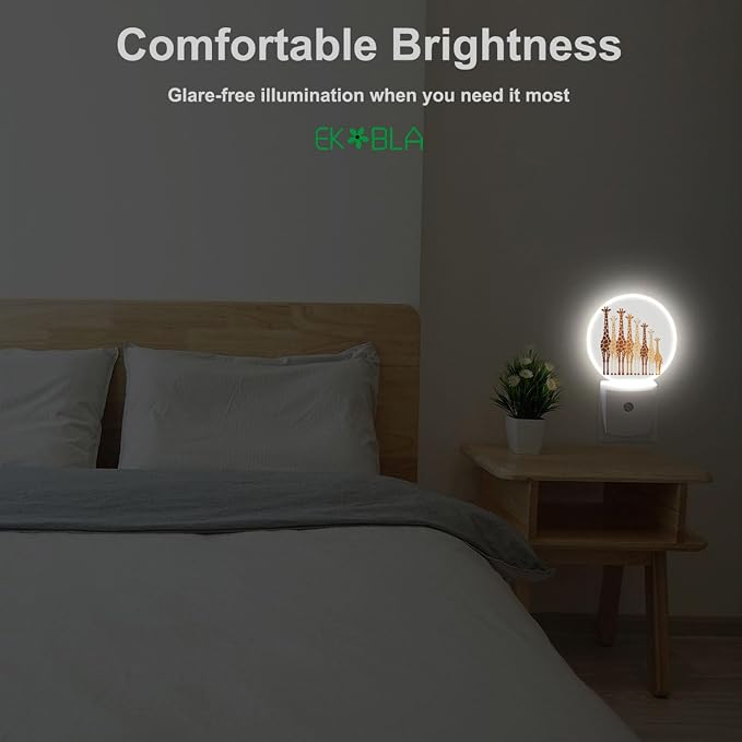 EKOBLA Giraffe Night Light, Funny Animal Night Lights Plug Into Wall with Dusk to Dawn Auto Sensor for Bathroom, Hallway and Kitchen
