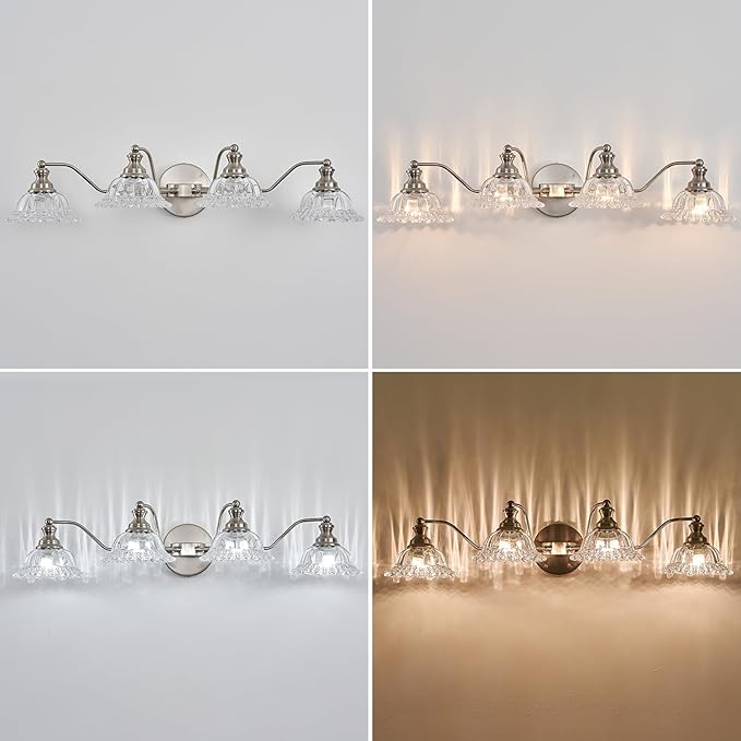 Brushed Nickel 4 Light Vanity Light