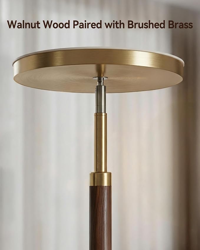 Wood LED Torchiere Floor Lamp with Remote, 3000LM Dimmable | 69" Tall Uplight, 3000K-6500K Color Temperature, 1-Hour Timer, Eye-Caring Lighting, For Living Room, Bedroom & Office