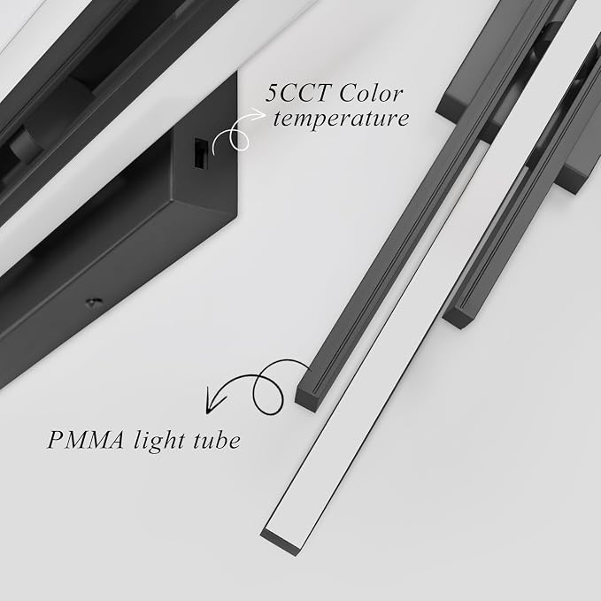 VitaLink Black Vanity Light, 35" Modern LED Wall Light Long Wall Lamp for Bathroom Over Mirror Dimmable Hardwired Wall Mount Lighting Over Vanity Indoor 5CCT(3000K/3800K/4500K/5200K/6000K)