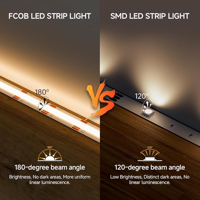 BTF-LIGHTING UL Listed Tunable White 3000K-6000K COB LED Strip Light,DC24V 32.8FT Dimmable CCT Ultra Bright Flexible LED Tape Light for Home Kitchen Office DIY Lighting(No Adapter or Controller)
