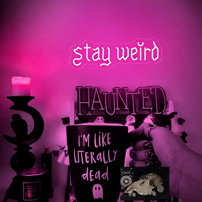 Stay Weird Neon Sign Pink Neon Signs for Wall Decor Neon Light Sign with USB Neon Lights LED Neon Sign for Bedroom Living Room Study Room LED Signs for Wall Decor Birthday