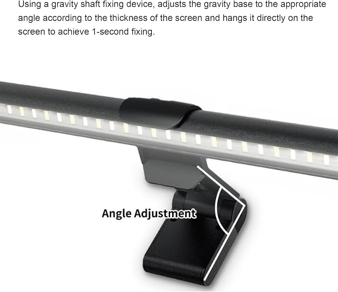 ASHATA Monitor Light Bar, Screen Monitor Light Bar for Eye Caring, USB Reading LED Task Lamp 3 Color Temperature Dimmable Anti Glare, for Home Office Working