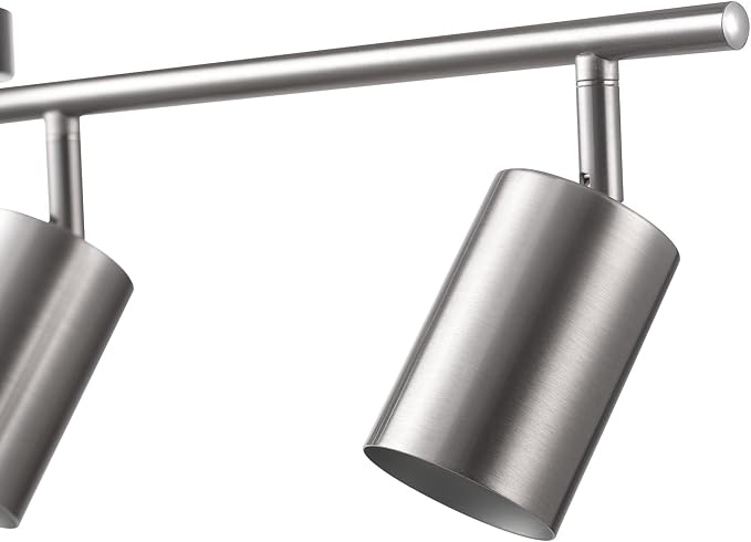 Globe Electric Pratt 4-Light Track Lighting, Brushed Nickel Finish, Bulb Not Included
