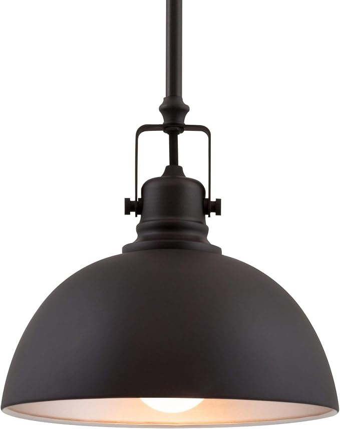 Kira Home Belle 9" Modern Industrial Mini Pendant Light for Kitchen Island | Classic Dome Metal Shade, Retro Mid-century Profile Design, Classic Oil Rubbed Bronze Finish Ceiling Hanging Fixture