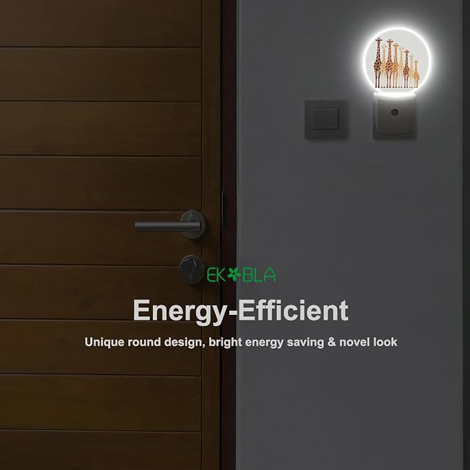 EKOBLA Giraffe Night Light, Funny Animal Night Lights Plug Into Wall with Dusk to Dawn Auto Sensor for Bathroom, Hallway and Kitchen