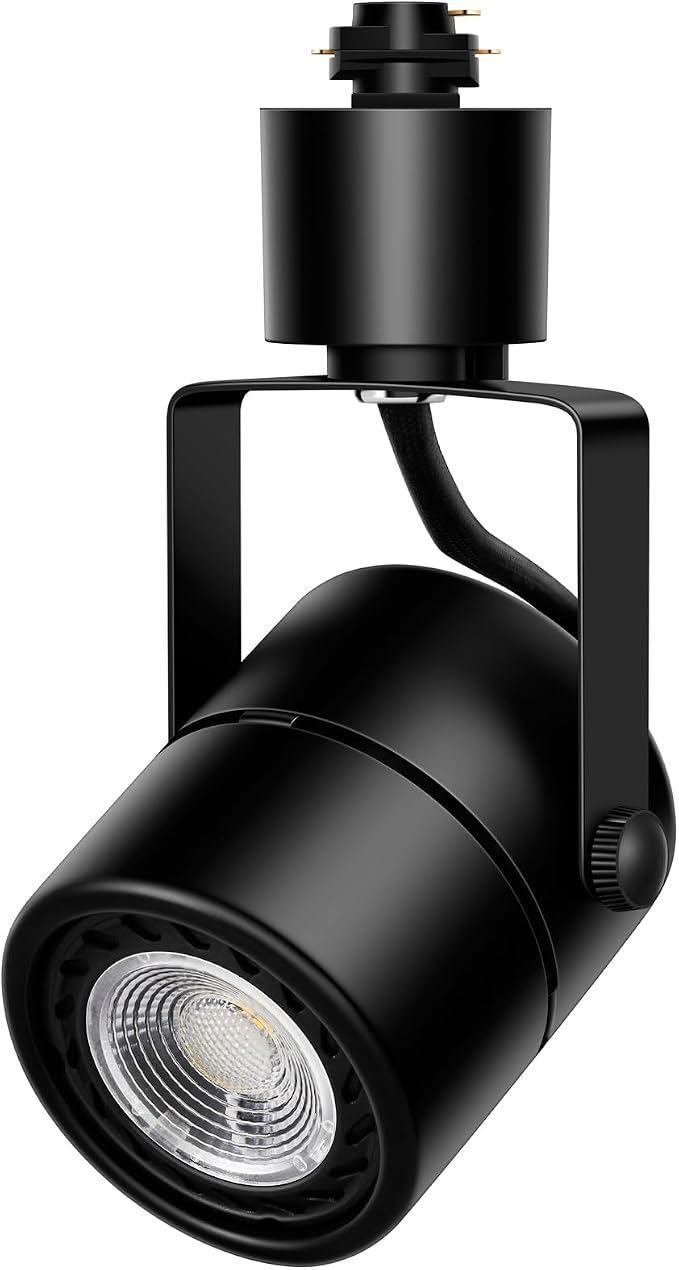 H-Type Track Light Heads, 10W 4000K, 12 Pack Black | 1000LM Dimmable Brightness, CRI90+ True Color, 24° Accent Beam, Replaceable GU10 Bulb