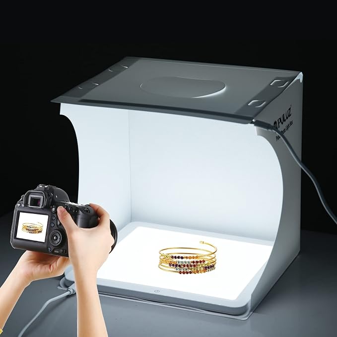 PULUZ LED Photography Shadowless Bottom Light Lamp Panel Pad for 30cm Light Box, Photography Softbox Bottom Light for Food Jewelry Cosmetic Crafts Type-C Plug