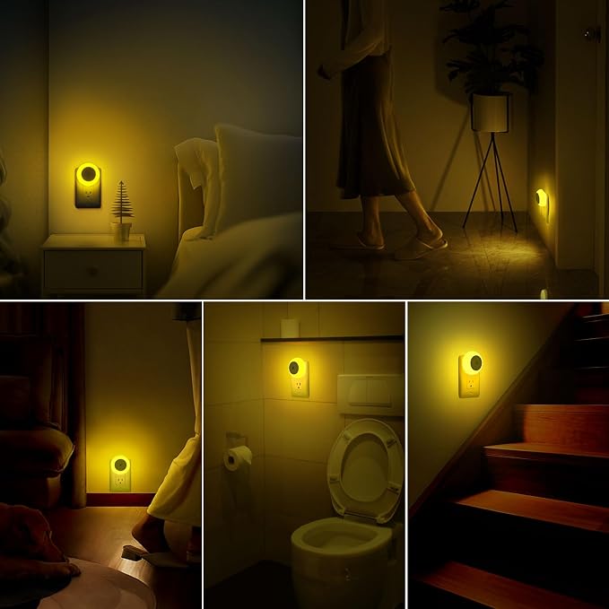 fesnne Night Light, Night Lights Plug into Wall, Dusk to Dawn Sensor, Amber Led Night Light 0.5W, 8 Pack Nightlight for Adults, Bedroom, Bathroom, Hallway, Kitchen