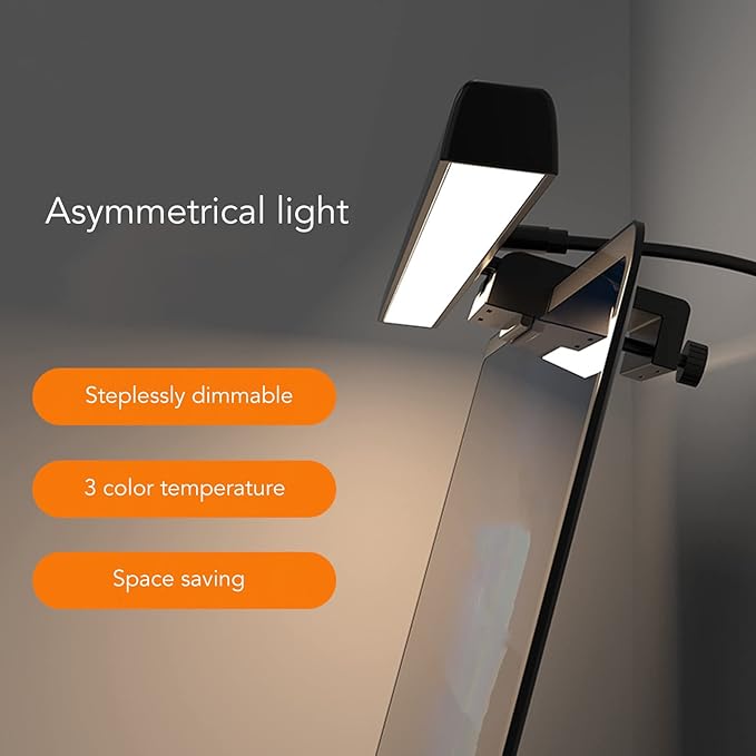 Cuifati Computer Monitor Light Bar, 3 Color Monitor Led Lights(3000/4000/6000K) with Touch Control, Timing, Type C Eye Erotection Monitor Light for Gaming and Office (5W)