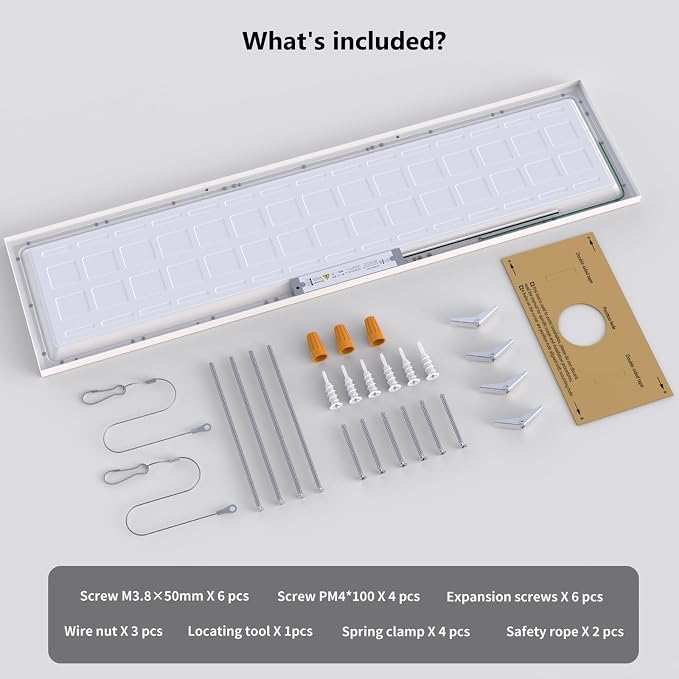 AIKVSXER 6Pack 1x4 LED Flat Panel Light Surface Mount Ceiling Fixture White | 50W 5500LM, 3CCT (3000K/4000K/5000K), Ultra-Thin 48In, 10-100% Triac Dimmable for Kitchen, Garage, Office, Basement