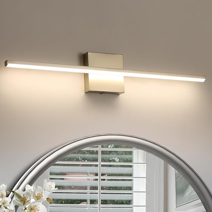 Modern Bathroom Vanity Light 24 Inch, 18W Brushed Nickel Bathroom Light Fixture Over Mirror, Dimmable 5CCT LED Wall Sconce Lighting for Restr