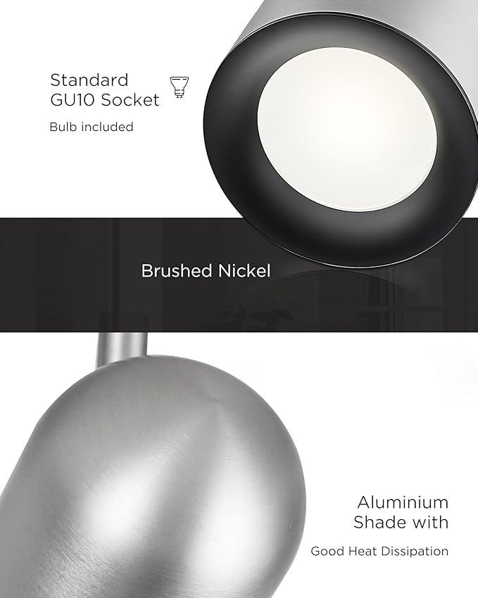 FEMILA Modern Track Lighting Fixtures Ceiling, 46.3" LED Track Lighting, 3000K Bulbs Included, 4FS78TL-6 BN