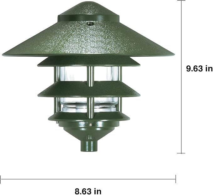 Nuvo Lighting SF76/636 One Light Three Louver Large Hood 120 Volt Die Cast Aluminum Durable Outdoor Landscape Pathway Lighting, Green, 3 Louver Large Hood