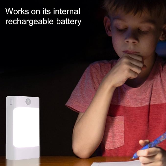 4-in-1 LED Night Light Emergency Backup Light, Motion Sensor, Dusk-to-Dawn Sensor, Rechargeable Battery Operated 5000K Daylight White, LED Flash Light for Home, Power Failure, Hurricane, 2Pack