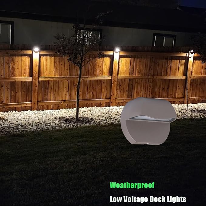 Outdoor Deck Lights LED Low Voltage Landscape Lighting 12V | Cast Aluminum Patio Gazebo Fence Posts Step Wall Mount Lights Warm White Textured Bronze Finish Pack of 2
