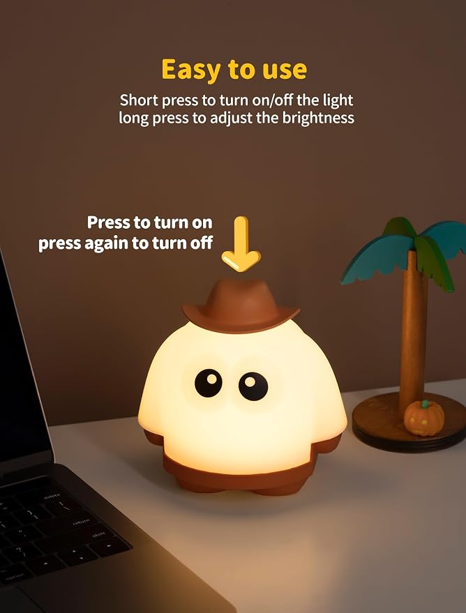 Halloween Ghost Night Light, Dimmable Ghost Lamp for Spooky Decor | Rechargeable Ghost Lights with Timer, Portable Table Lamps, Spooky Halloween Lights, Cute Halloween Decorations Indoor Gifts