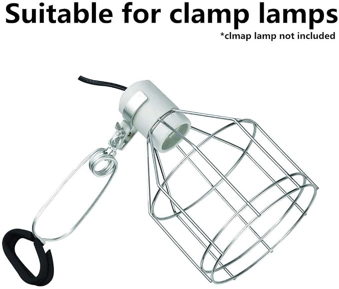 Pack of 2 Adjustable Heat Lamp Clip Stand Fixture for Reptile Heat Lamp, Flexible Reptile Dome Clamp Lamp Holder for Ceramic Heat Emitter & Reptiles Baking Heat Lamp Bulb