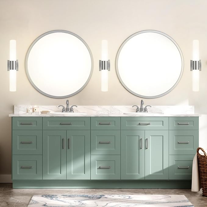 Modern 21" Bathroom Vanity Wall Sconce, Frosted Glass, Silver | Indoor Lighting Fixture, For Living Room, Stairs & Bedroom, Mounting Hardware Included, Easy To Install, Sturdy Metal Build.