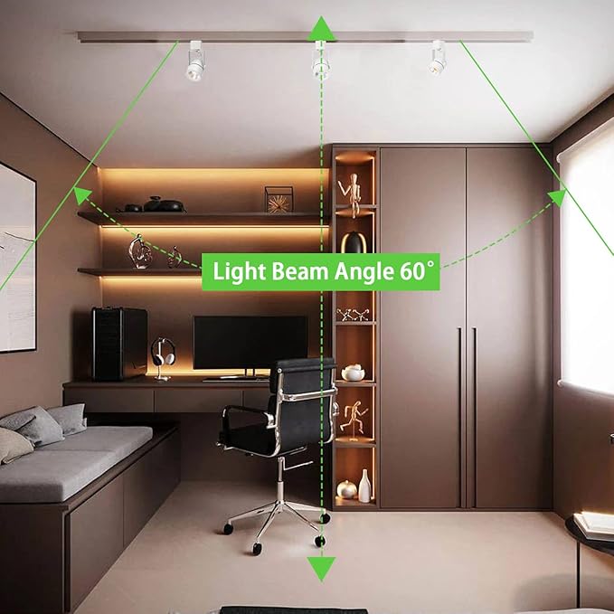 10W H Track Lighting Heads,Dimmable LED Track Light Heads for Accent Retail Artwork,4000K Netural White, Linear Track Light H Type - 110V 60°Angle Halo Type 12Pack (White)