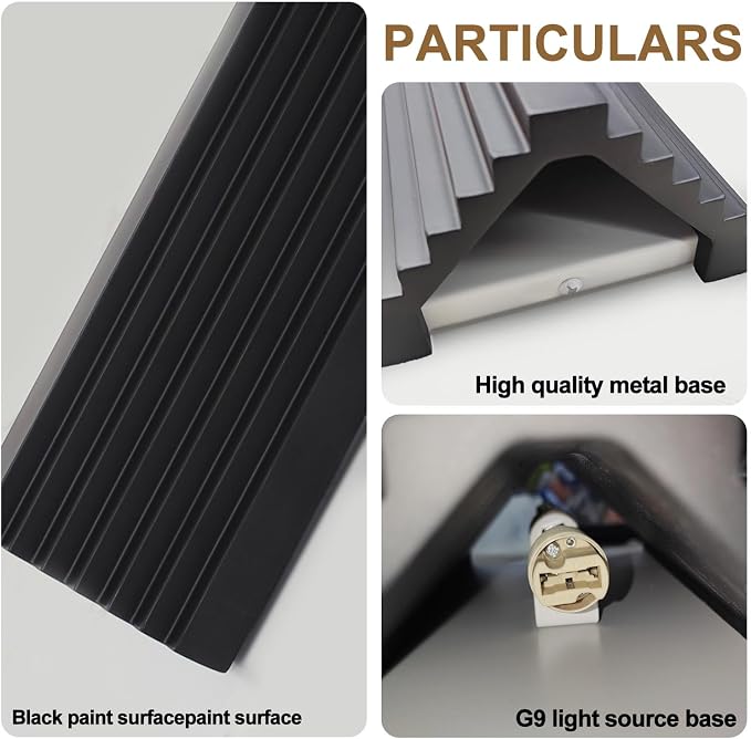 ZEROUNO LED Wall Sconce Indoor Wall Lights, Black Hardwired Up and Down Wall Mount Light for Living Room Bedroom Hallway Corridor Stairs Warm White 3000K (with Replacement G9 Bulbs)