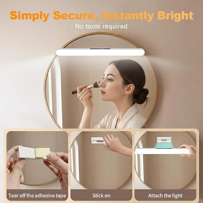4000mAh 6W Rechargeable Under Cabinet Lighting with Remote, Wireless Magnetic Light Bar, 3-Color Dimmable No-Drill Battery Operated Lamp for RV Camper, Bunk Bed, Kitchen, Closet & Desk