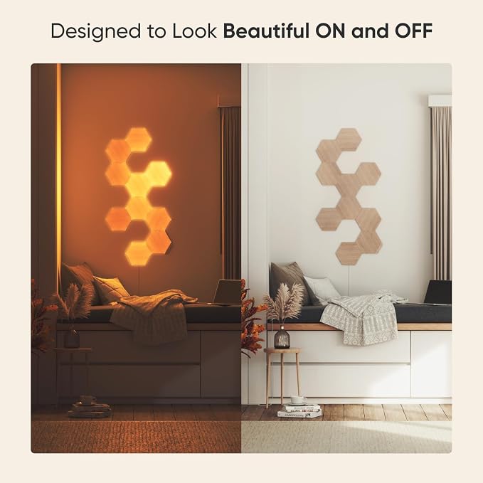Nanoleaf Elements Hexagon Lights, Smart RGBW LED Wall Light Panels, 13 PK | Compatible with Alexa Google Assistant, Home Wall Decor for Living Room with Music Sync, Smarter Kit