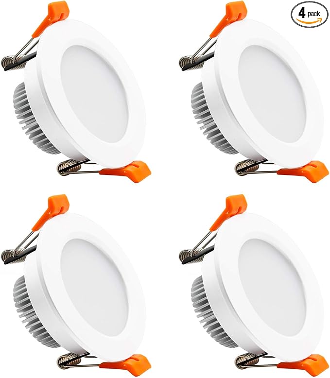 2 Inch LED Recessed Lighting, Dimmable LED Downlight 3W (35W Halogen Equivalent), CRI80+, 5000K Daylight White Canless Ceiling Light with LED Driver (4 Pack)