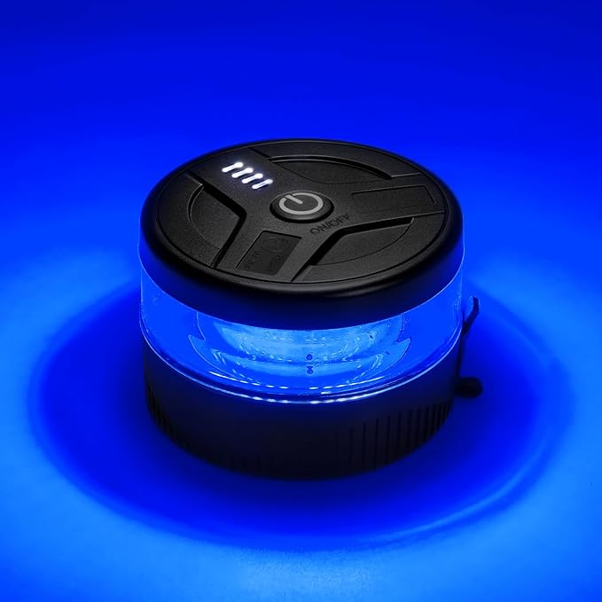 NeaLia Magnetic Wireless Beacon Light, USB-C Strobe Light, Blue | Rechargeable, IP67 Waterproof, Emergency Flashing for Volunteer Firefighter, POV, Highway