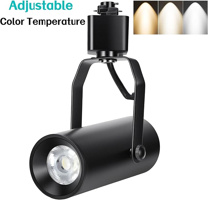 KING SHA H Type LED Track Lighting Heads with Replaceable Light Engine, 1113Lumens,11W(65W Eqv.), 3CCT Selectable 2700K/4500K/6500K, Dimmable 10-100%, Black,4pack