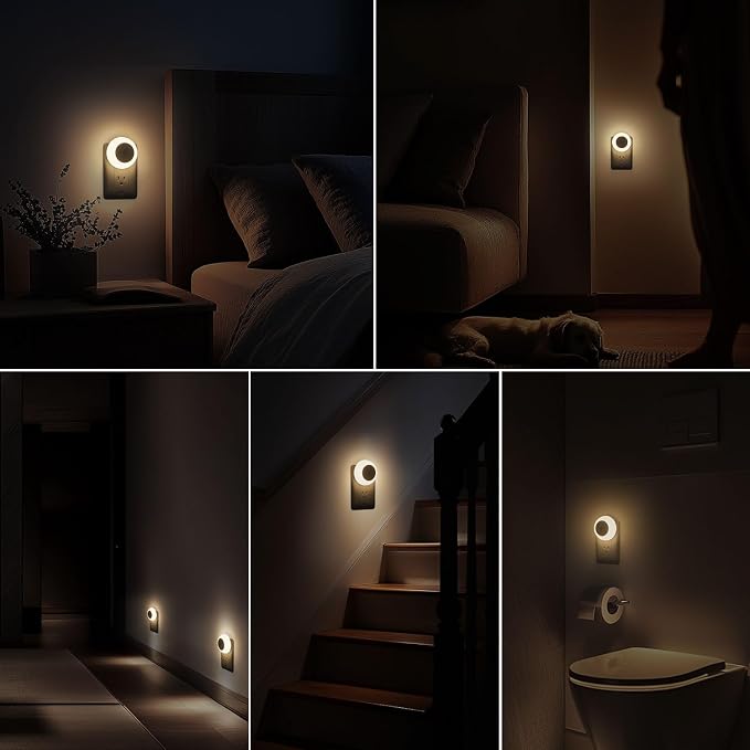 fesnne Night Light, Night Lights Plug into Wall, Dusk to Dawn Sensor Warm White Led Night Light 0.5W, 8 Pack Nightlight for Adults, Bedroom, Bathroom, Hallway, Kitchen