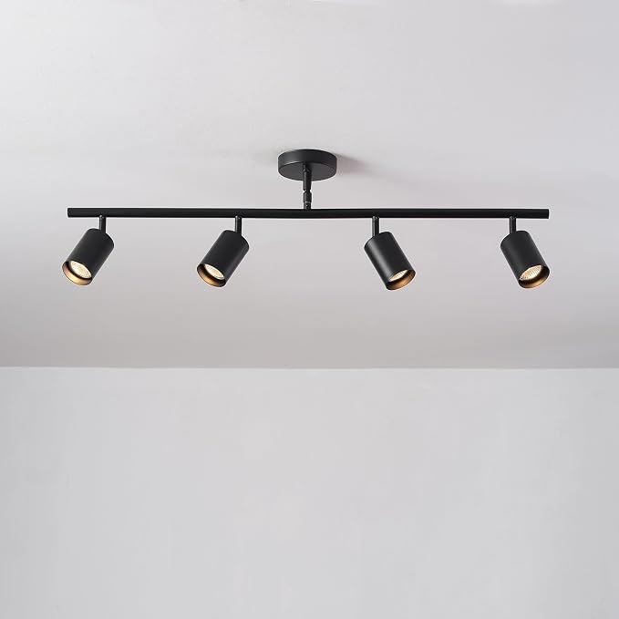 Globe Electric 60222 Willard 4-Light Adjustable Height Track Lighting, Matte Black