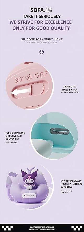 Cute Melody Night Light, Cartoon dimmable sili Cone Children's Night Light, Long Battery Life, Rechargeable Melody Light, Toddler Night Light, Gift for Boys and Girls (Pink Melted)