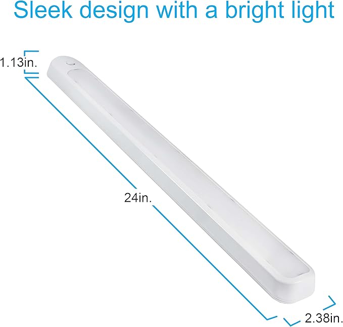 GE Under Cabinet Light, 24 Inch, Wireless, Battery Operated, 200 Lumens, Tap Light, Bright White LED Closet Light, Night Light for Kitchen, Closet, and More, 58158-T1