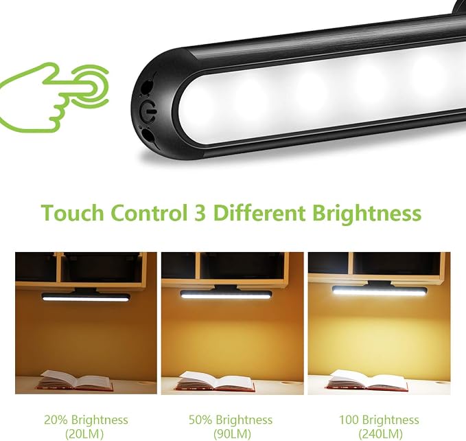 Wall Reading Light Stick on Bunk Bed Lamp Dimmable Touch Lights Magnetic Mounted Under Cabinet Lighting Rechargeable Battery Operated Wireless LED Closet Kitchen Portable Bar for Vanity Makeup Mirror