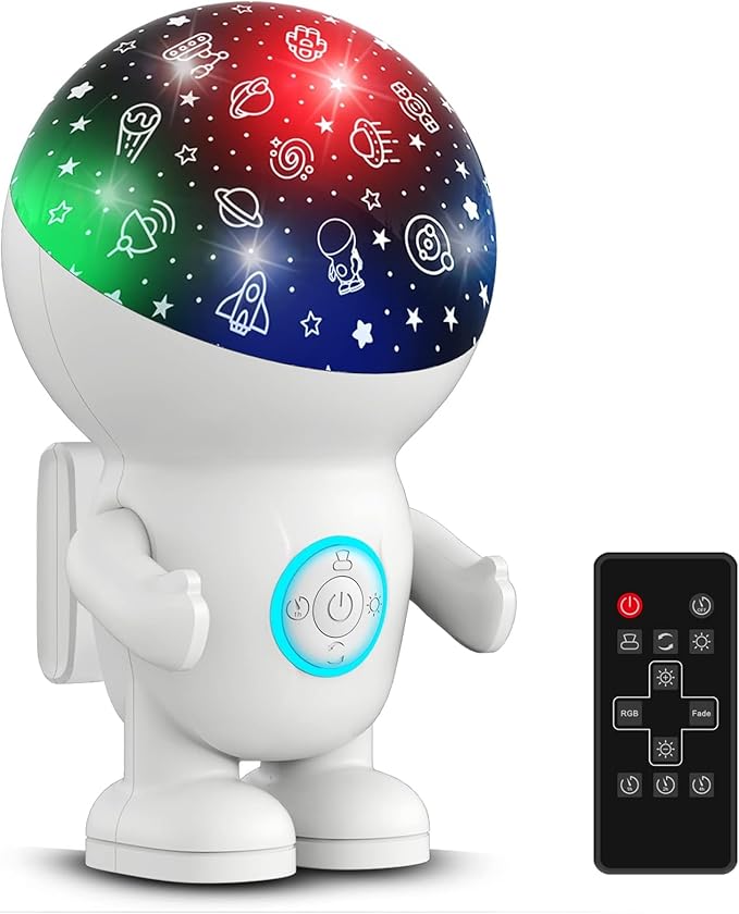 Astronaut Star Projector with Timer,Remote, Adjustable Brightness,Energy Halo and 360 ° Rotation,Space Pattern