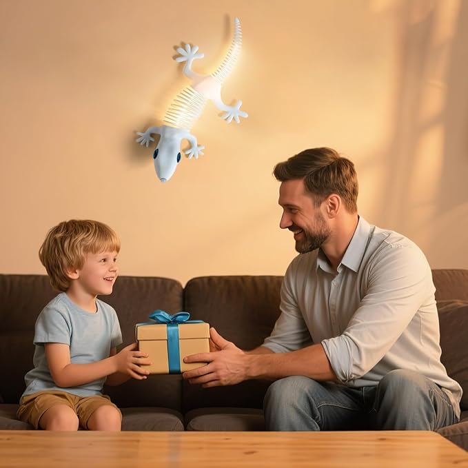 3D Gecko Wall Lights, Motion Sensor Wall Lamp, Animal Night Lights, Battery Operated Wall Sconces, Magnetic Cordless Light, LED Lights for Bedroom, Living Room, Hallway, Stair, Decoration