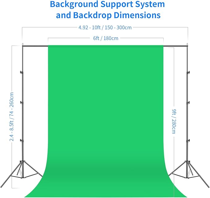 NEEWER Photography Continuous Lighting Kit with Backdrops, 8.5x10ft Stands, 5700K 800W Equivalent 24W LED Bulbs Umbrellas Softboxes Cleaning Cloth, Photo Studio Light Kit for Video Recording Streaming