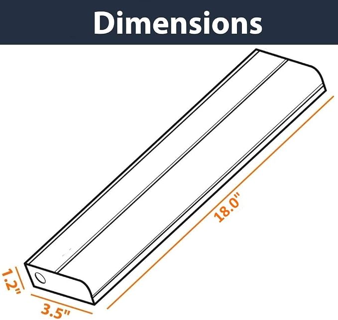 18 inch Hardwired Under Cabinet Lights, 2 Color Settings - 3000K (Soft White) and 4000K (Cool White), Under Cabinet Lighting, Dimmable Under Counter Lights, Under-Counter Light Fixtures