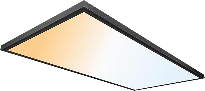 UltraLux 2x4 Surface Mount LED Panel TRIAC Dimmable 3CCT Matte Black 1Pk | 4000 lumens, 120-degree beam, CRI>80, aluminum build, damp-rated, fits junction boxes, over 50,000 hours, 5-year warranty