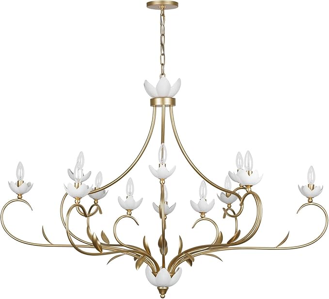Savoy House 1-5186-12-59 Muse Chandelier, 12-Light 720 Total Watts, French Gold and White Cashmere