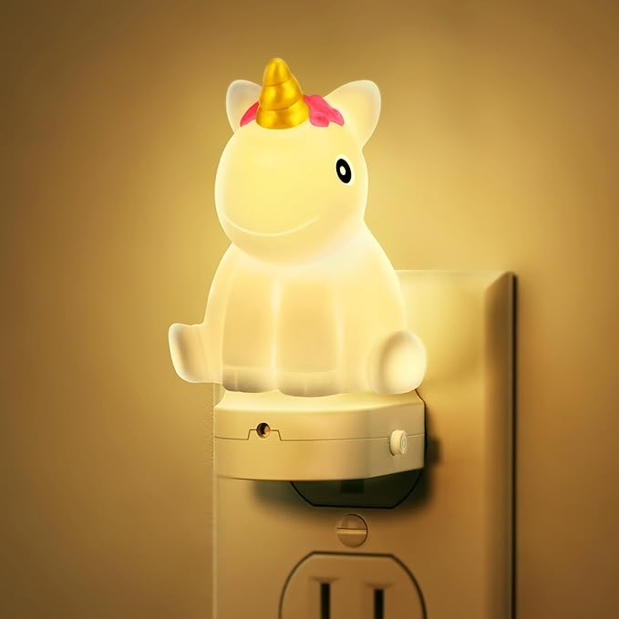DORESshop LED Night Light for Kids, 3D Cute Unicorn Night Lights Plug into Wall with Dusk to Dawn Sensor, RGB+Soft White 3000K Plug in Night Light for Kids Girl Birthday Gift Room Decor