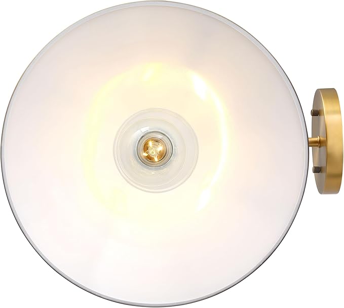 Nathan James Zemi Mid-Century Modern Vintage Wall Sconce, Living Room Wall Sconce or Bedside Wall Lamp, Vintaged Brass Wall Light, Set of 2