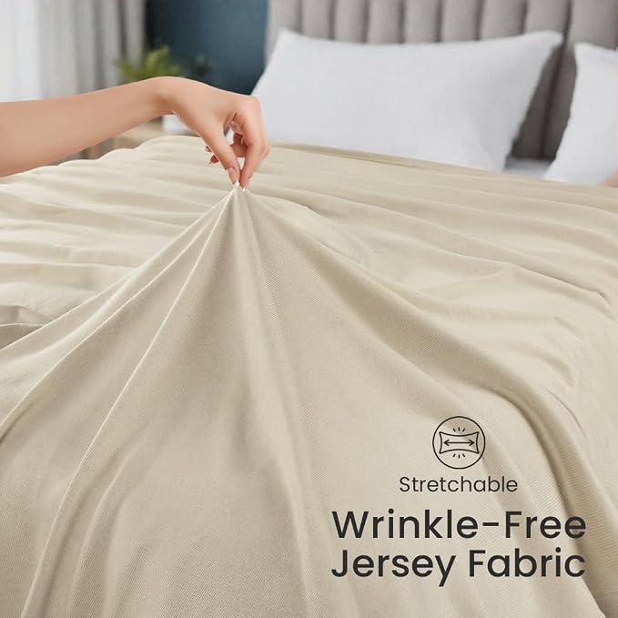 Utopia Bedding Soft Jersey Knit Blanket Camel King (90x102 Inches) | Lightweight, Breathable, Sweatshirt Blanket, Bed, Couch, Sofa, Cozy, Home Decor, Summer