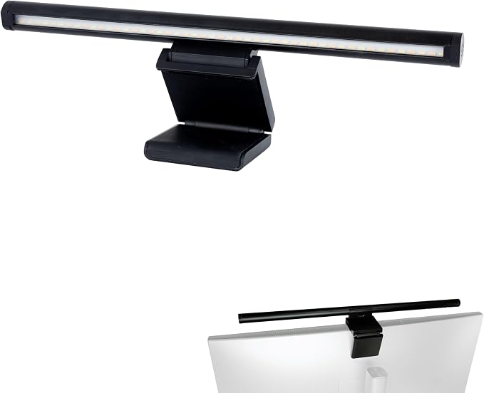 REV Monitor USB Lamp with Emergency Battery Approx. 60 Min., 29 cm, Clampable 110 lm, 3 Colours, Black