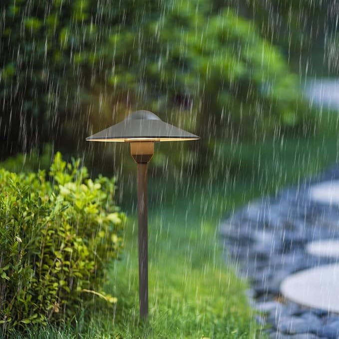 Low Voltage Path Lighting Cast Aluminum Construction Outdoor | Walkway Area Garden Yard pathway Landscape Lighting Replaceable 3W G4 LED Bulb Warm White Textured Bronze Finish Pack of 2