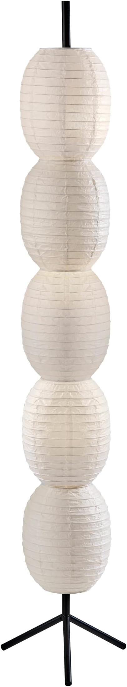 Adesso Paper Lantern 27” Table Lamp, 2-Light Decorative Desk Lamp with White Paper Shade, Tripod Base & in-Line Switch for Bedroom, Office, Living Room Decor