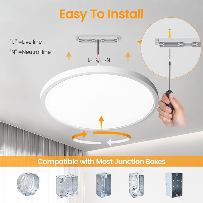 TALOYA 4-Pack 10 Inch Flush Mount LED Ceiling Light Fixture, 5CCT, White | 100–240 VAC Input,Edge-Lit Low Profile Round Design Ideal for Bedroom,Bathroom,Kitchen,Laundry,Closet