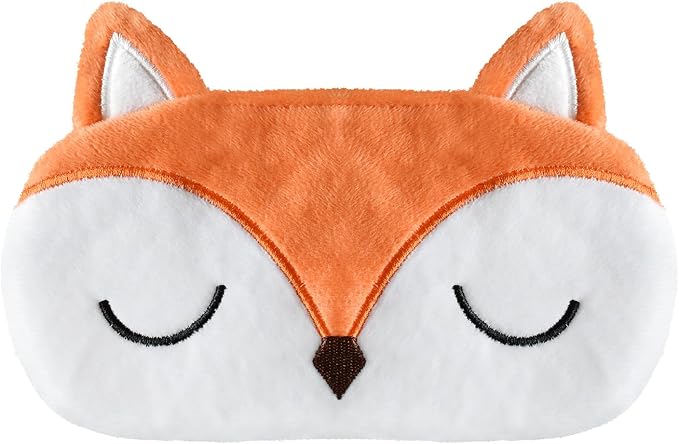 Cute Sleep Masks Cartoon Animal Fox Eye Masks Soft Plush Sleeping Mask Travel Blindfold Eye Shade for Women Men (Fox)