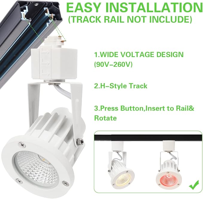 15W RGB LED Track Light Heads,Color Changing Track Lighting Head for Accent,Art,Party,Game Room,RGBW Ceiling Track Spotlight Fixtures Halo Type 8 Pack (White)